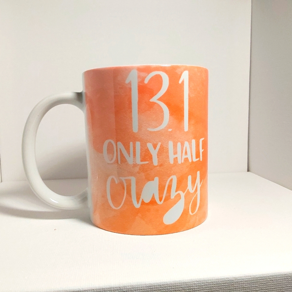 Hand Made - Fitness Half Marathon 13.1 Coffee Mug- Running Finisher - Home Made